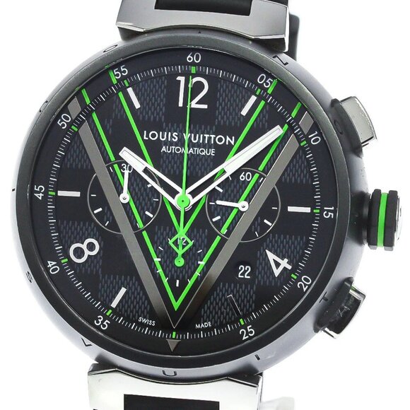 LOUIS VUITTON Tambour Damier Graffit Race Chronograph AT Men's - Picture 1 of 7